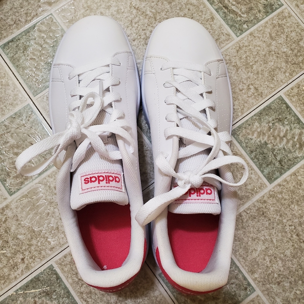 Adidas Advantage Sneakers in Pink and White size 8